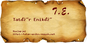 Tatár Enikő névjegykártya